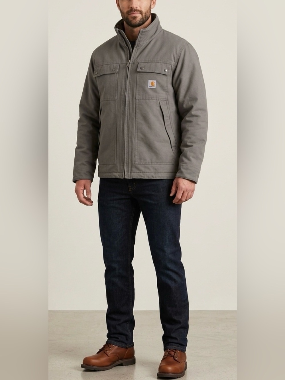 Mens Carhartt Quick Duck Jefferson Jacket Charcoal Gray 2XL 101492 Rain Defender